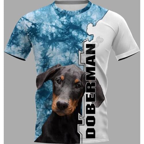 PLstar Cosmos Doberman 3D Printed t-shirt Harajuku Streetwear T shirts Funny Animal Men For Women Short Sleeve 09