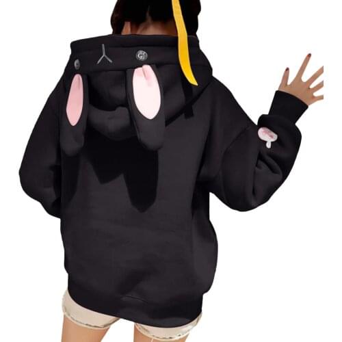 Hoodies Women Aesthetic Oversized Hoodie Fashion Women Rabbit Ears Top Hoodie Long Sleeve Blouse Loose Sweatshirt haut femme
