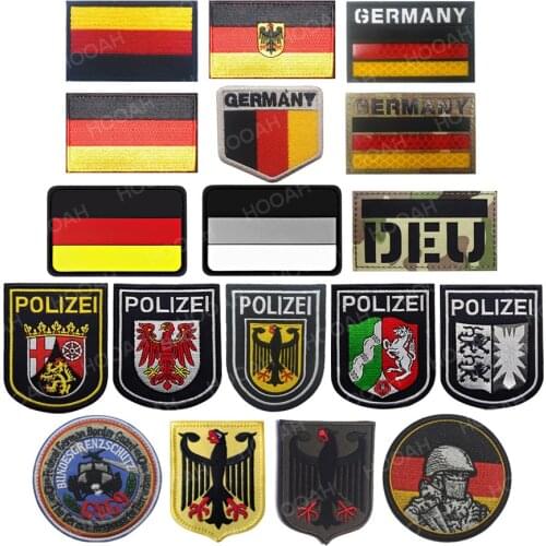 IR Infrared Reflective Germany Flag Patch Germen Eagle Military Armband Tactical Deutschland German Emblem Embroidered Badge