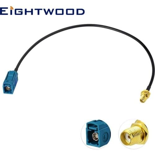 Eightwood Fakra Z Female to SMA Female Vehicle Antenna Cable 30cm for Car Stereo Android Head Unit GPS Navigation FM AM Radio