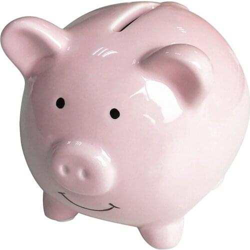 Ceramic Keepsake Piggy Bank, Pink