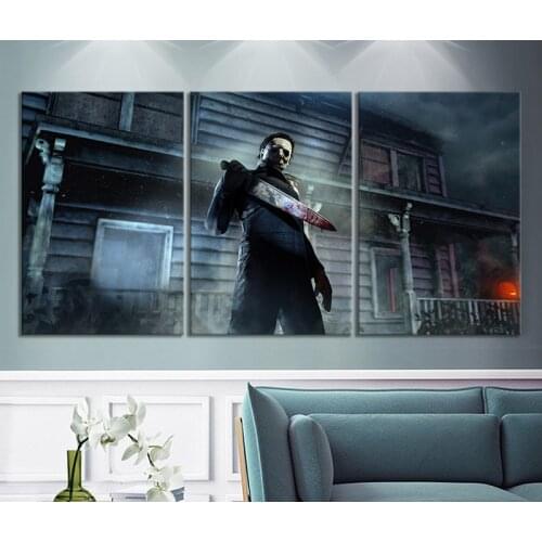 3 Piece Decorative Painting Poster New Fashion Office Mural Michael Myers Halloween Dead By Daylight Game Painting Wholesale