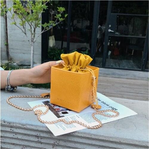 Korean version womens Crossbody bag New pumping band bucket bag Fashion Mini Pearl Shoulder Bag handbags for women 2020 bolsos