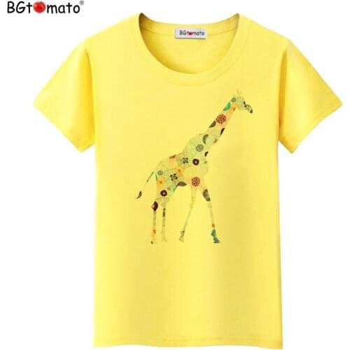 BGtomato Colorful giraffes shirt women beautiful top tees hot sale t shirt women summer clothes brand new t-shirt