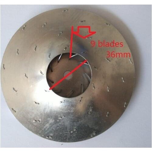 Vacuum Cleaner Parts aluminum motor impeller fan blade 9 blades 112mm diameter 8mm hole