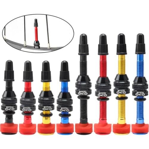 MUQZI Alloy Tubeless Road Bike Bicycle Presta Valve Stem with Plastic Cap for Road Bike 40mm 60mm Tire Valve MTB Nipple W/Tool