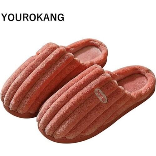 Floor Men Home Slippers Winter Men Plush Shoes Cotton Warm Men Slippers Outside Flock Unisex Couple Bedroom Shoe 2020 Flip-flops