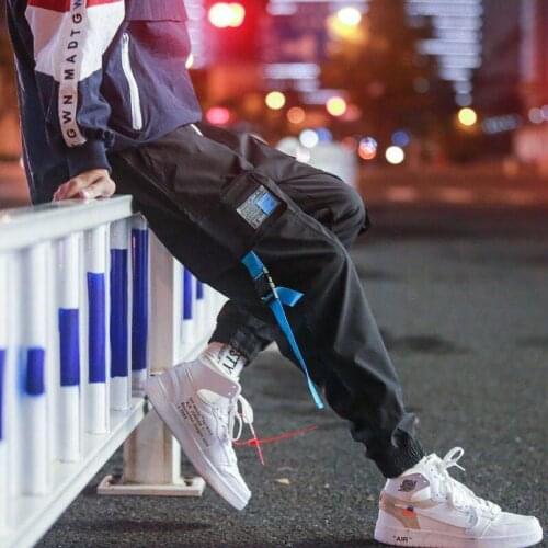 Mens Jogging Pants Fashion Loose Elastic Waist Hip-Hop 2021 Spring Overalls Multi-Pocket Cargo Pants Mens Pencil Pants