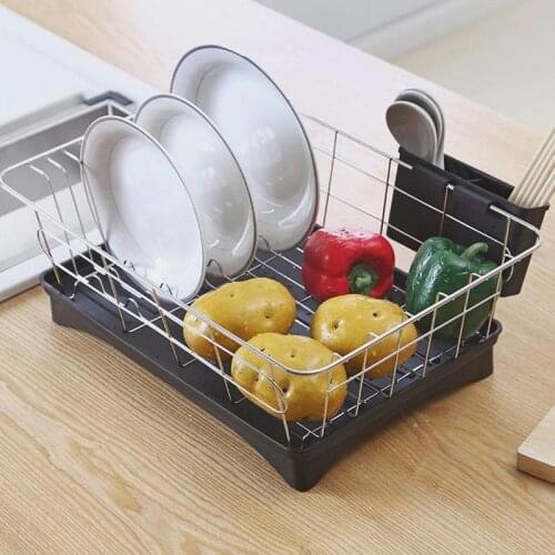 Stainless Steel Drain Dish Rack Kitchen Tableware Storage Rack Kitchen Bathroom Storage Rack Storage Holders Kitchen Accessories