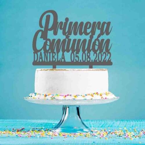 Personalized Kids Name Party Date Spanish Mi Primera Comunión Cake Topper For Kids First Communion Party Cake Decoration