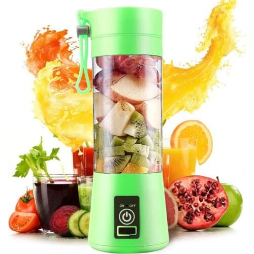 Portable Home USB Rechargeable 4Blade Electric Fruit Extractor Juice Blender Extractor Fruit Smoothie Maker Cup Bottle and Cover