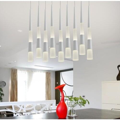 Fishing cord Hanging Led cone light dining room led pendant lights for Restaurant Bar Living Room suspended led lustre light