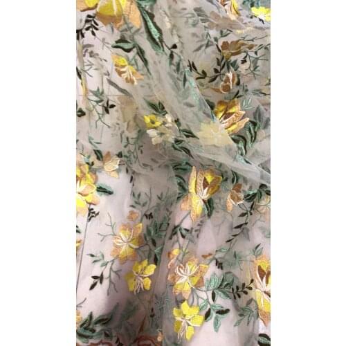 Special flower embroidered African french lace net tulle fabric SYJ-62881 with super quality