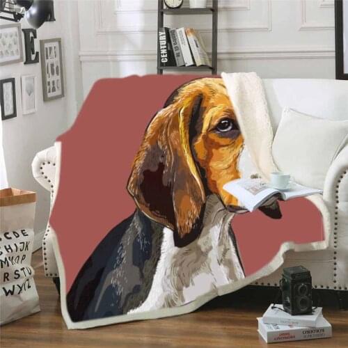 Dog Pattern Bedspread blanket Super Soft Blanket for the sofa/Bed/Car Winter Warm Thickened double-layer blanket