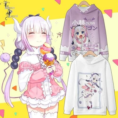 Kyoto Animation Miss Kobayashis Dragon Maid 3D Printing Autumn Fashion Japanese Anime Hoodies Sweatshirt Pollover Plus Size