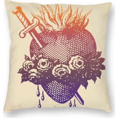 Vintage Immaculate Heart Of Mary Cushion Cover Christian Catholic Throw Pillow Case for Living Room Pillowcase Home Decoration