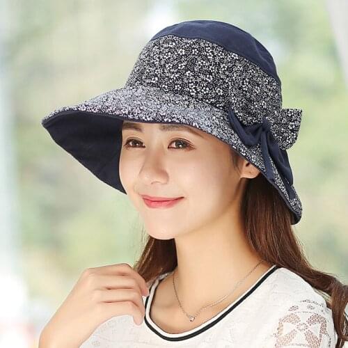 Lady Fashion Travel Cap Adult All-match Sunscreen Cap Girls Outside Beach Cap Wide Brim Girls Leisure Sun Cap 5 Colors B-8085