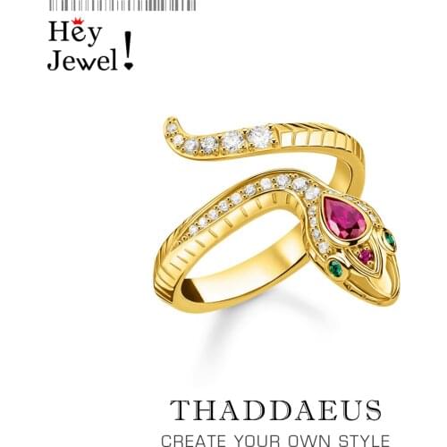 Golden Snake Ring,Europe Style Bohemia Fine Jewelry For Women,2021 Brand New Romantic Gift In 925 Sterling Silver