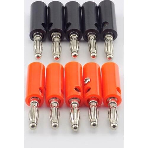 1/10pcs 4mm Banana Plate Plugs Connectors Red and Black Solderless For Audio Speaker Video Musical DIY Connector