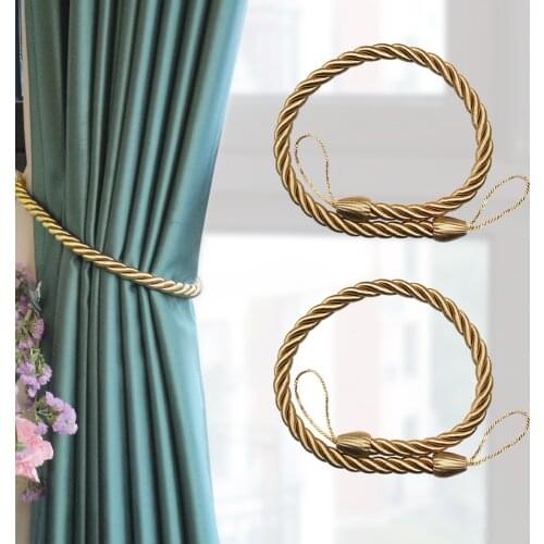 2Pcs Curtain Tiebacks Ropes Tie-Backs Handmade Curtain Holdbacks Curtains Clips Home Accessories Decorative