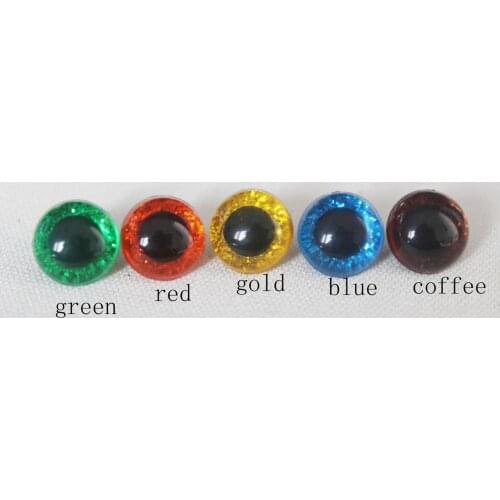 20pcs/lot 9mm 10.5mm 12mm 13.5mm 15mm button crystal safety glitter toy eyes --color option