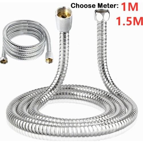 1M/1.5M Stainless Steel Shower Hose Flexible Plumbing Hoses Bathroom Shower Head Hose Pipe Washers Water Pipe Washers
