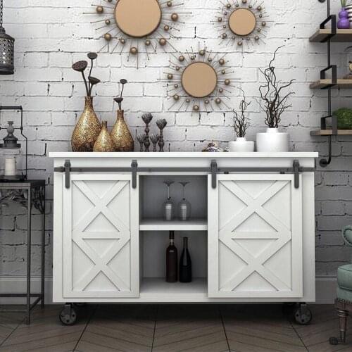 24'' to 72" Mini Cabinet Sliding Barn Door Hardware for Double Door