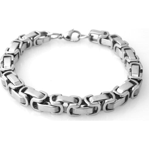 5/6/8mm 7-11'' New Sale Handmade Stainless Steel Silver Color Byzantine Chain Men/Women Bracelet Bangle Christmas Gift Jewelry