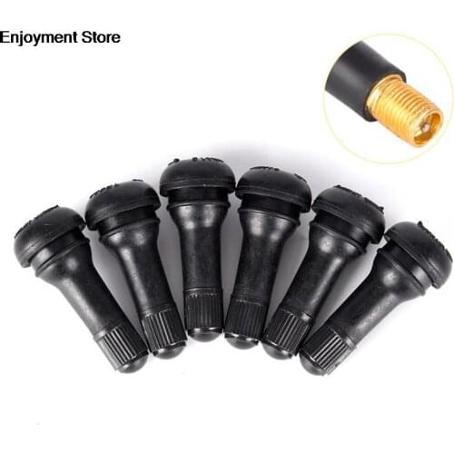 5PCs/set Bicyle Car Wheel Tire Valve Stems with Caps Black TR413 Tubeless Tyre Rubber Valves With Dust Caps NEW