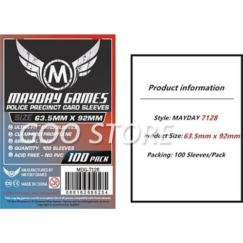 5 packs/lot MAYDAY Card Sleeve 7128 for 63.5*92mm cards protector clear pack case Board Games Sleeves