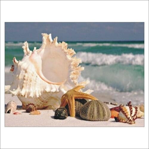 5D DIY Diamond Painting Crafts Marseille Sea Shell Shell Home Furnishing Mural Gift T155