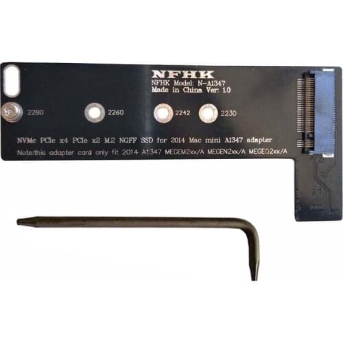 A1347 64GB 128GB 256GB 512GB 1TB NVMe M.2 NGFF PCIe SSD for Late 2014 Mac Mini MEGEN2 MEGEM2 MEGEQ2 Adapter Card Convert Adapter