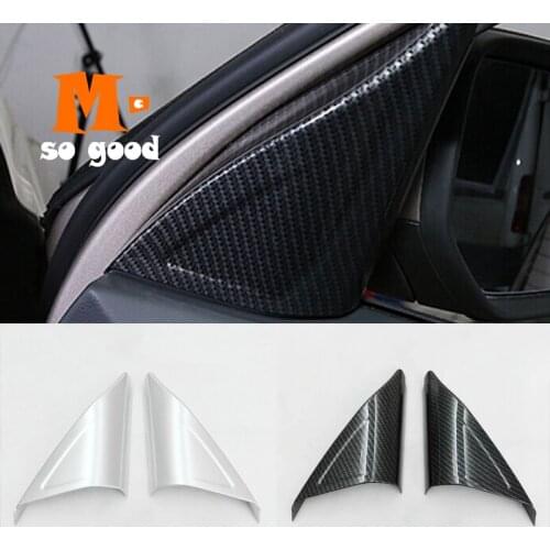 ABS Matte/Carbon fibre For Teramont Atlas 2017 2018 Car A-pillar Louder Speaker horn ring Cover Trim styling accessories 2pcs