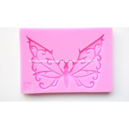 Free Shipping Butterfly Shaped Silicone Lace Mold Cake Decoration Fondant Cake 3D Food Grade Silicone Mould 054