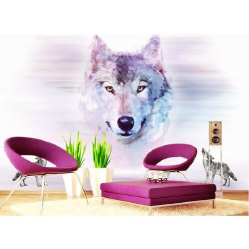 Seamless Savager Wolf Animal 3d Photo Mural Wallpaper for bedding Room TV Background Decorative Fresco 3d Wall Murals 3d Murals