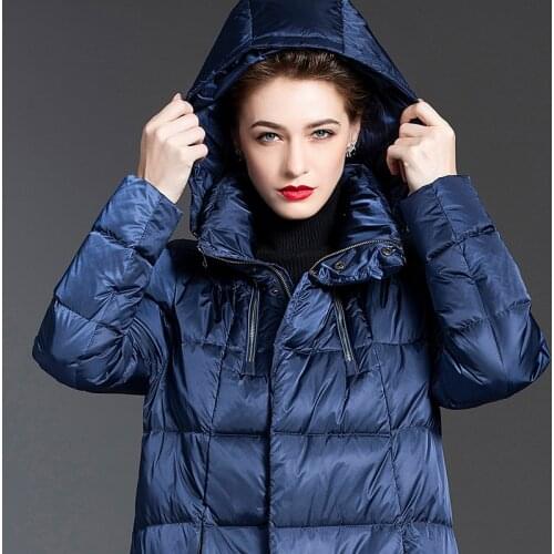Tcyeek Brand Winter Down Jacket Women Clothes 2021 Streetwear X-Long White Goose Down Coat Male Hooded Paraks Momens Jackets