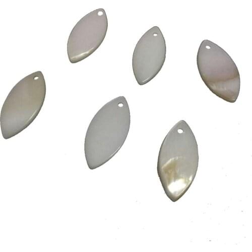 11*25MM 100Pcs Natural Freshwater Shell Stone Bead One Hole Flat Marquise Shape Jewelry Beads