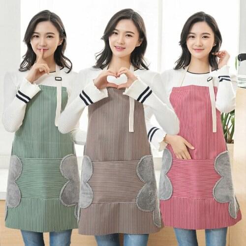 Fast Women Waterproof Aprons Cute Cartoon Apron Kitchen Restaurant Cooking Bib Aprons