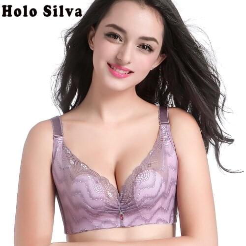Big Cup Sexy Lingerie 3/4 Cup Bra Brassiere Womens Lace Underwear 34 36 38 40 42 BC Cup Adjustment No rims Ultra thin Sexy Bra