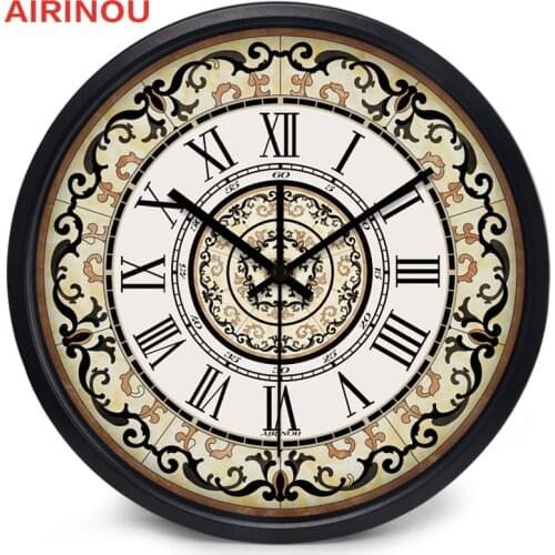 Airinou Royalty Rome Wall Clock Modern Design Classical Wall Clock Bedroom Living Room Decorative Clock