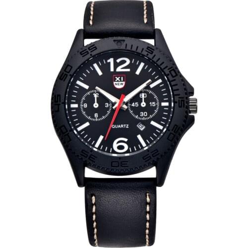 XINEW Watches Mens Date Leather Band Vintage Watch Male Fashion Sports Gifts Simple Quartz Wrist Watch Relogios Masculinos 2020