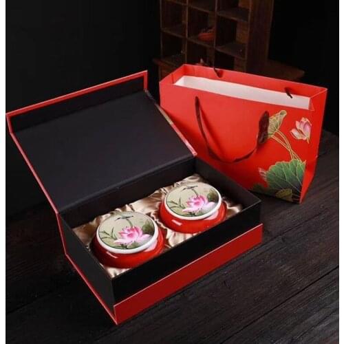 Tea Jar Ceramic Jar Gift Tea Box Tea Jar Seal Cans China Traditional Tank Gift Box Packaging Tea Tank Home Decor Ceramic Cans