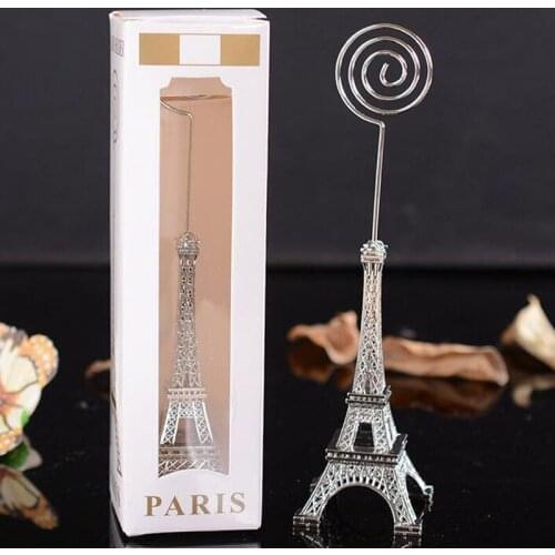 80pcs/lot Paris Eiffel Tower Table Card Holder Metal Seat Clamp Memo Message Holder Wedding Birthday Party Decor Gifts ZA3700