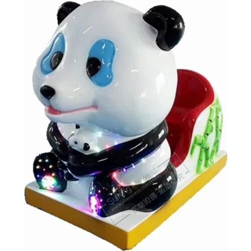 Guangzhou China Factory Indoor Coin Operated Amusement Arcade Game Music Swing Machine Panda Animal Fiberglass Kiddie Rides