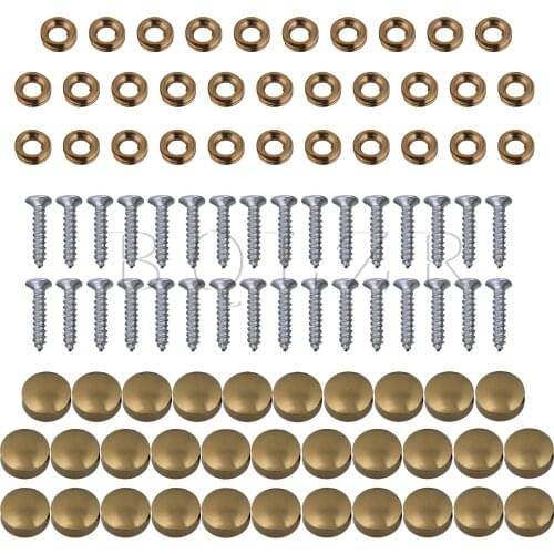 BQLZR 32pcs Furniture Copper Golden Caps Nails for Mirror Decor Parts 1cm Dia
