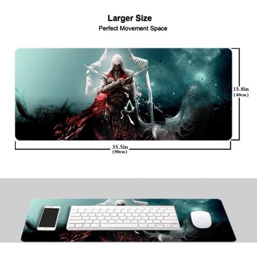 Assassins Creed Gaming Player desk laptop Computer Gaming Mousepad Anti-slip Natural Rubber with Locking Edge Gaming Mouse Mat