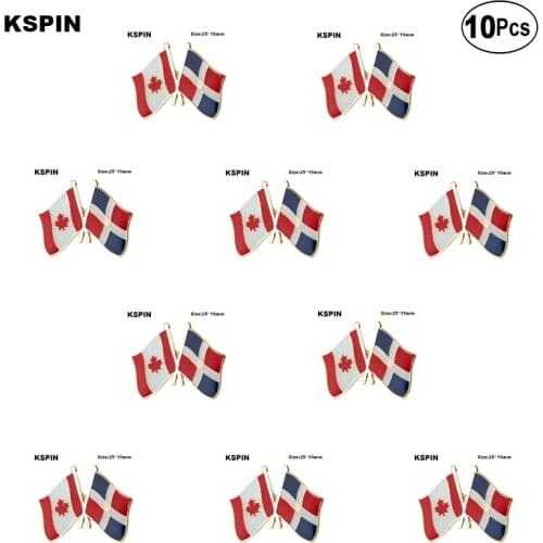Canada & Dominican Rep. Friendship Lapel Pin Flag badge Brooch Pins Badges 10Pcs a Lot