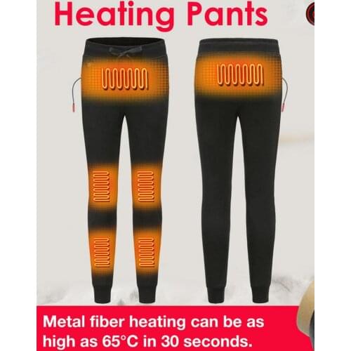 M-4XL Men Women Electric Heated Warm Pants Winter Outdoor Sports USB Electric Heated Warm Trousers For Trekking Camping Hiking