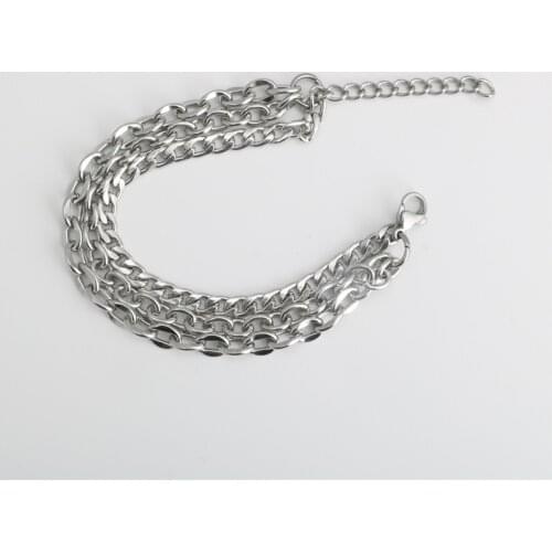 Fashion flat O word NK stitching multi-layer bracelet titanium steel stainless steel bracelet for men and women hot sale