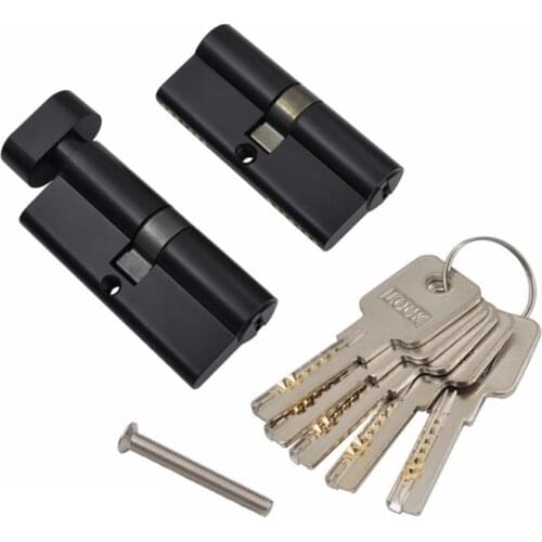 Brand New 1PCS European Pure Brass Mortise Door Lock Cylinder Core Black Lock Gall Repair Parts + 5 Keys